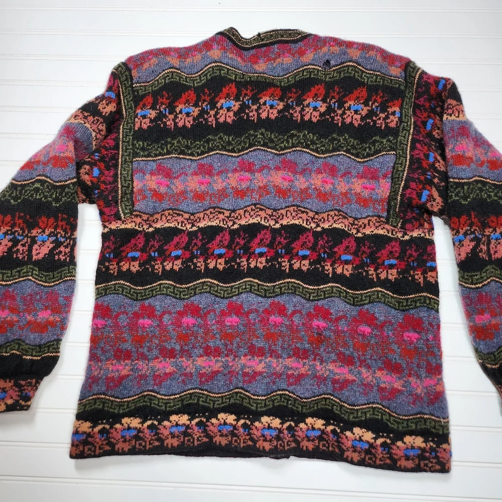 Icelandic Design | Vibrant Wool Button Up Sweater Coat AS-IS | Med/Large - Picture 9 of 12